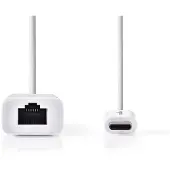Nedis Ccgb64950wt02 Usb-netværksadapter Usb 3.2 Gen 1 1 Gbps Usb-c M-rj45 F Nikkelbelagt 0.2 M
