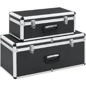 vidaXL opbevaringskufferter 2 stk. aluminium sort