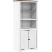 vidaXL bogreol BODO 82x40x173 cm massivt fyrretræ hvid og brun