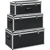 vidaXL opbevaringskufferter 3 stk. aluminium sort