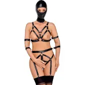 Bad Kitty Strap set with 4 arm cuffs and head mask