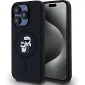 Karl Lagerfeld MagSafe Karl & Choupette Sort iPhone 15 Pro-cover