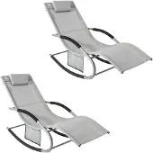 SoBuy Sammenklappelig Havesofa Grå 2-pak