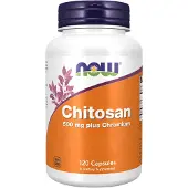 Now , Chitosan Plus Chromium, 500 mg, 120 vegansk kapsler