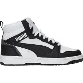 Puma Rebound V6 Mid Sneakers Youth, Shoes, White/Black/Shadow Gray, 37