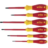 Wiha VDE SoftFinish Slotted/Pozidriv Skruetrækkersæt (6 dele)