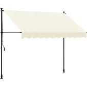 vidaXL markise 250x150 cm sammenrullelig stof og stål cremefarvet