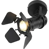 QAZQA Industriel studie-spotlight sort GU10 med klapper - Movie