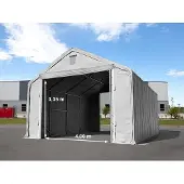 TOOLPORT 6x12m, Telthal, PRIMEtex-PVC-teltdug, grå, med statikpakke (beton undergrund)