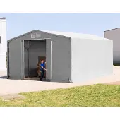 TOOLPORT 8x8m, Telthal, PRIMEtex-PVC-teltdug, grå, med statikpakke (blød undergrund)