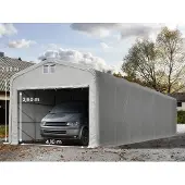 TOOLPORT 5x16m, Garagetelt, PVC-teltdug, grå, uden statikpakke