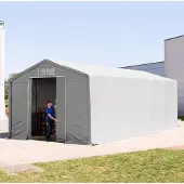 TOOLPORT 5x10m, Telthal, PRIMEtex-PVC-teltdug, grå, uden statikpakke