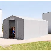 TOOLPORT 6x12m, Telthal, PRIMEtex-PVC-teltdug, grå, med statikpakke (blød undergrund)