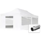 TOOLPORT 4x8m, aluminium, easy-up-pavillon, 4 sidedele, hvid