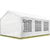 TOOLPORT 4x6m, Partytelt, PE-teltdug, hvid