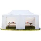 TOOLPORT 4x8m, aluminium, easy-up-pavillon, 4 sidedele, hvid