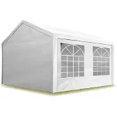 TOOLPORT 4x5m, Partytelt, PE-teltdug, hvid