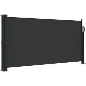 vidaXL sidemarkise 100x500 cm sammenrullelig sort