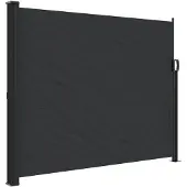 vidaXL Sidemarkise Sammenrullelig Sort - 160 x 300 cm