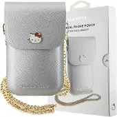Hello Kitty HKOWBPGHDLMS Sidabrinis odinis rankinukas su metaliniu logotipu ir grandinėle