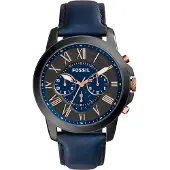 Fossil Analogt ur 'GRANT, FS4835' navy / rosa guld / grafit