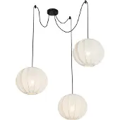 QAZQA Design pendellampe hvid silke 30 cm 3-lys - Plu