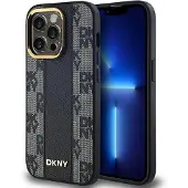 DKNY MagSafe-etui i ternet læder med mono-mønster til iPhone 14 Pro Max - Sort