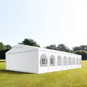 TOOLPORT 8x16m, Partytelt, PVC-teltdug, hvid, med bundramme