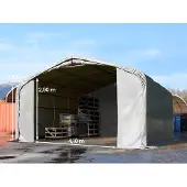 TOOLPORT 6x6m, Telthal, PVC-teltdug, grå, med statikpakke (blød undergrund)