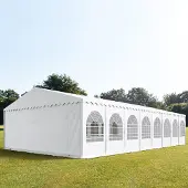 TOOLPORT 8x28m, Partytelt, PVC-teltdug, hvid, med bundramme