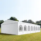 TOOLPORT 8x36m, Partytelt, PVC-teltdug, hvid, med bundramme