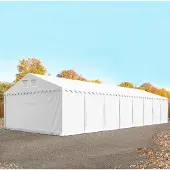 TOOLPORT 6x24m PVC lagertelt, hvid, med bundramme, med statikpakke (beton undergrund)