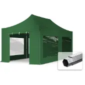 TOOLPORT 3x6m, aluminium, easy-up-pavillon, 4 sidedele, mørkegrøn