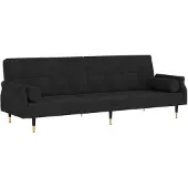 vidaXL Sovesofa Med Hynder Velour - Sort