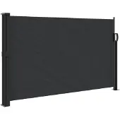 vidaXL Sidemarkise Sammenrullelig Sort - 117 x 300 cm