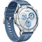 Huawei Watch GT 5 - 46 mm - rustfrit stål - smart ur med vævet rem - fluoroelastomer, nylon - blå - håndledsstørrelse: 140-210 mm - display 1.43 - NFC, Bluetooth - 74 g