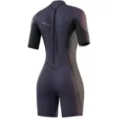 Mystic Brand Flatlock 3/2mm Korthærmet Shorty-våddragt Med Lynlås Bagpå Til Damer