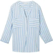 Tom Tailor Bluse lyseblå / hvid
