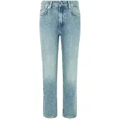 Pepe Jeans Pepe Jeanstil kvinder. PL204730MS2 Lige jeans Mw blå (27/30), Casual, Denim, Økologisk bomuld, Bæredygtig