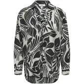 JDY Bluse 'JDYNoa' lysegrå / sort