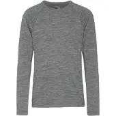 Icebreaker - Skiundertøj børn - K Merino 200 Oasis LS Crewe Gritstone Heather til UnisexUld - Børnetoj Størrelse 12 År - Grå