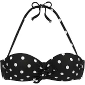 LASCANA Bikinioverdel sort / hvid