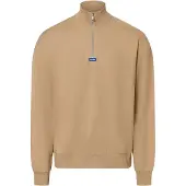 HUGO Sweatshirt i bomuld med lynlås i halsen