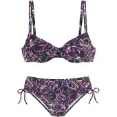 LASCANA Bikini mørkegrøn / lilla / pink / sort
