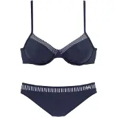 LASCANA Bikini marin / hvid