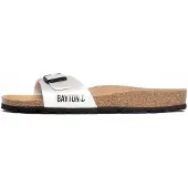 Bayton Pantoletter 'Zephyr ' sort / hvid-meleret