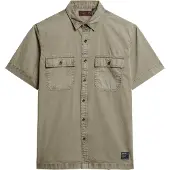 Superdry Superdrytil mænd. M4010791A Grøn kortærmet militærskjorte (S), Casual, Bomuld, Korte ærmer