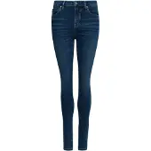 Superdry Superdrytil kvinder. W7010796A Højtaljede skinny jeans i blå økologisk bomuld (27/30), Denim, Polyester, Bæredygtig