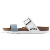 Bayton Pantoletter 'Valence' blue denim / hvid
