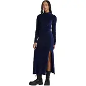 G-Star Velvet Slit Kjole Med Lange ærmer